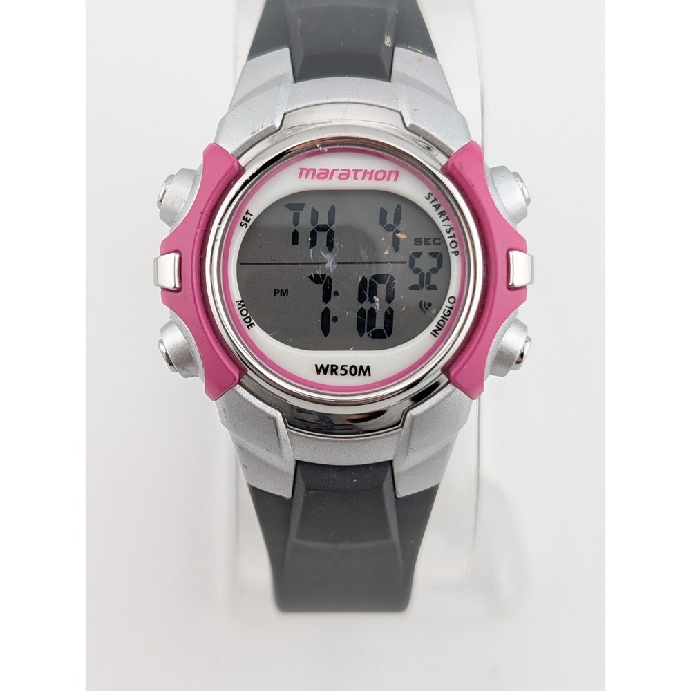 Timex Marathon T5K646 Women's Digital Watch Pink/Gray- New Battery